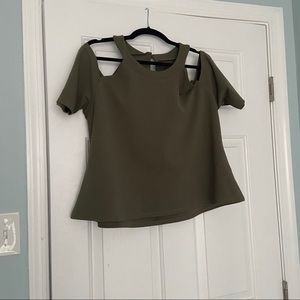 Plus size cold shoulder top